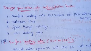 Design parameters of sedimentation tank  Sedimentation tank [upl. by Nnyledam]