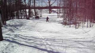 Skijor Michigan Tech cross country ski trail Pat amp Simon [upl. by Fillian157]