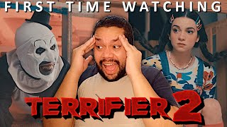 TERRIFIER 2 2022 REACTION  First Time Watching  Art the Clow in the bedroom scene its crazy [upl. by Akirahs361]