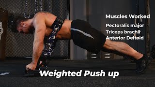 Weighted Push up  Innstar Resistance Band Strength Workout Guide [upl. by Beaulieu113]