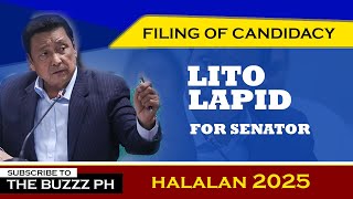 FILING OF CANDIDACY FOR HALALAN 2025  Lito Lapid  PART 1 [upl. by Darra]