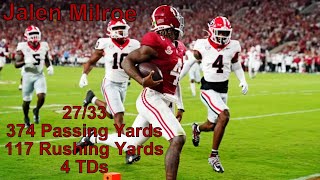 Jalen Milroe highlights vs Georgia Heisman Front Runner  CFB 2024 [upl. by Ettezzil316]