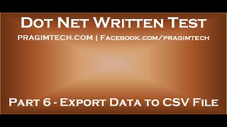 Part 6 Export data from sql server database tables to csv file using asp net and c [upl. by Niroht100]