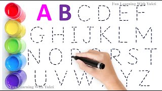 Alphabet writing collection of uppercase letters along the dotted lines for toddlers amp kids  ABCDEF [upl. by Tserof912]