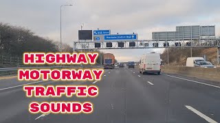 Driving On Windy Highway Motorway Traffic Sounds [upl. by Bonne]