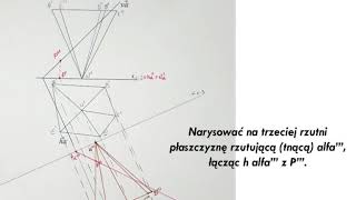 Geometria wykreślna  Rzuty Mongea Przekrój ostrosłupa metodą transformacji [upl. by Randal]