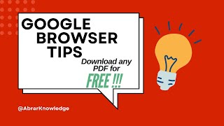 Download Any PDF For FREE  Google Chrome Browsing Tips 3 [upl. by Koa1]