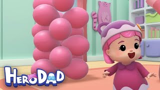 Amazing Balloon Tower  Hero Dad  WildBrain Toons [upl. by Trelu]