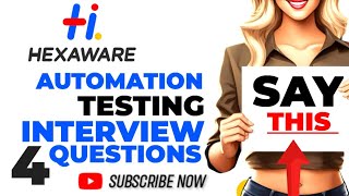 Hexaware automation testing interview questions and answers [upl. by Otrebogad]