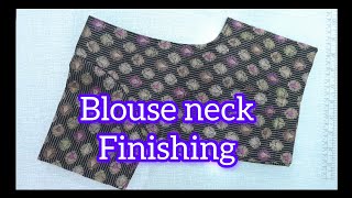 BLOUSE STITCHING 👉NECK FINISHING METHOD EASY TIPS [upl. by Pamelina38]