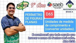 Perímetro de figuras planas Perímetro em uma situação problema D65 SPAECE 9° ANO MATEMÁTICA [upl. by Atinit]