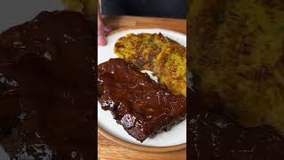 RIBS A LA BARBACOA Sin horno todo directo en la sartén shorts ribs ribsteak [upl. by Deehahs]