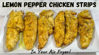 Air Fryer Lemon Pepper Chicken Strips  Lemon Pepper Chicken Tenders  Air Fryer Recipes [upl. by Hezekiah]