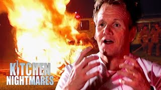 Gordon Sets Fire to the Restaurant  Kitchen Nightmares [upl. by Nevarc]