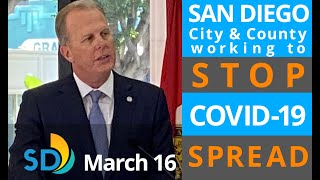 March 16 2020 City of San Diego COVID19 Update [upl. by Eymaj82]