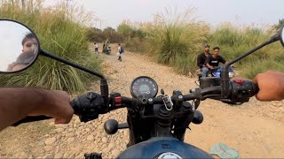 Evening Ride Offroad to Highway Royal Enfield hunter 350 hunter350 [upl. by Ahsinahs634]