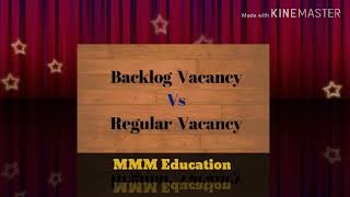 What is Mean Backlog Vacancy Vs Regular Vacancy in Tamil By MMM Education [upl. by Mariandi]