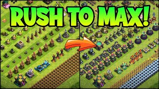 Th14 Rush to Max Gemming Time Lapse of Rushed Base Maxed Out under 20 Minutes Clash of Clans  Coc [upl. by Kannan897]