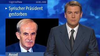 Tagesschau Berichte zum Tod von Hafiz alAssad und zur Vereidigung von Baschar alAssad 2000 [upl. by Ayitahs]