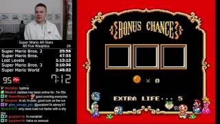 24525 Super Mario AllStars  All Five Warpless speedrun Former World Record [upl. by Auberon815]