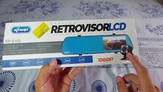 REVIEW ESPELHO RETROVISOR KNUP COM CÂMERA FRONTAL TRASEIRA [upl. by Aldos]