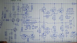 250250W stereo amplifier circuit diagram pcb and comparison with online available board [upl. by Taub446]