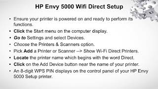 HP Envy 5000 Wireless Setup Guidance  Printer Setup [upl. by Nagad]