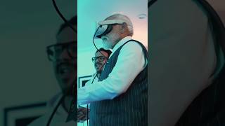 PM Modi tries his hand at VR games with top Indian gamers  shorts [upl. by Lelith]