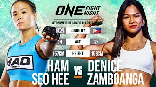 Ham Seo Hee vs Denice Zamboanga  ONE Championship Full Fight [upl. by Chesna]