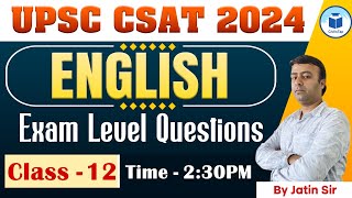 UPSC CSAT 2024  English  Exam Level Questions  Class 12  Civilstap [upl. by Vez]