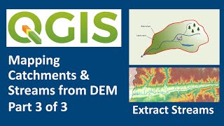 QGIS 101 Extract the Streams  Mapping catchments amp streams from DEM  Part 3 of 3 [upl. by Etka]