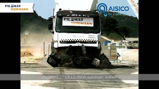 Crash test IWA141 PAS68 ASTM  Pilomat 275K12900A automatic bollard [upl. by Ahcsim506]