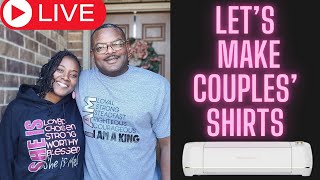 Lets Make Couples Tshirts With A Cricut Cutting Machine Live htv cricut tshirts [upl. by Benjamin]