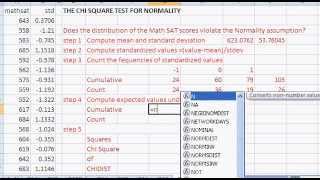 Chi Square normality test on Microsoft Excel [upl. by Jurdi876]