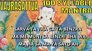 Tibetan Mantra  Powerful Karma Purification with 100 Syllable Mantra of Vajrasattva x 108 [upl. by Ayekal]