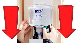 How to Open Up PURELL Soap TouchFree Dispenser Without Key Replace Battery Hand Sanitizer GOJO ES8 [upl. by Odraner]