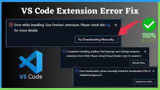 Fixing VS Code Extension Download Errors Expert Advice and Techniques vscode coding issue fixed [upl. by Sirraf]