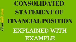 Consolidated Statement of Financial Position Balance Sheet  WhollyOwned  FULL EXAMPLE [upl. by Hughie]