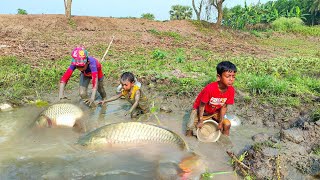 Amazing Fishing Video  Traditional Carp Fish Catching In Mud Water Pond  Fishing By Hand Part2 [upl. by Neumeyer600]