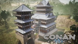 Conan Exiles Yamatai DLC  Japanese Castle Speed Build [upl. by Shellans]