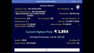 SPICES BOARD LIVE EAUCTION 19022024  SUGANDHAGIRI [upl. by Iahc724]