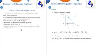 Exercice 1 Thermodynamique corrigé [upl. by Gavrila]