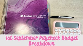 Budgeting 1st Paycheck of September  Budget By Paycheck Workbook [upl. by Hanny]