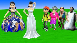 Scary Teacher 3D vs Squid Game Art And Wedding Dress Nice or Error Dressing Room 5 Times Challenge [upl. by Esau]