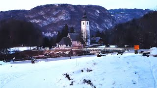 Bohinj Snow in Winter Slovenia  4K Virtual Walk [upl. by Izmar]