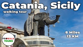 Catania Sicily Walking Tour  With Captions [upl. by Asiek]