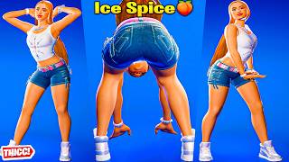 Fortnite Ice Spice Skin Showcase Thicc 🍑😍 Top Tiktok Emotes amp Dances 😘Hot New Icon Series Girl Gyat😜 [upl. by Iah821]