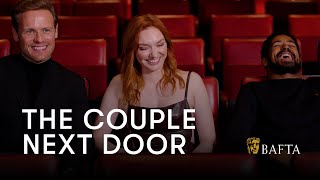 Sam Heughan Eleanor Tomlinson and Alfred Enoch spill the beans on The Couple Next Door  BAFTA [upl. by Bennink]