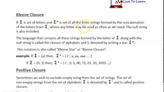 Kleene Closure Star closure and Positive Closure  Theory of Computation [upl. by Dragone]