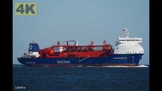 GASCHEM EUROPE  Shipspotting Germany 🇩🇪 IMO 9961192  River Elbe near City Otterndorf  4K VIDEO [upl. by Ruthanne]